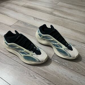 Yeezy Cream and Blue Sneakers